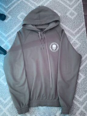 Number (Nine) Skull Logo Crewneck in Brown with White Print